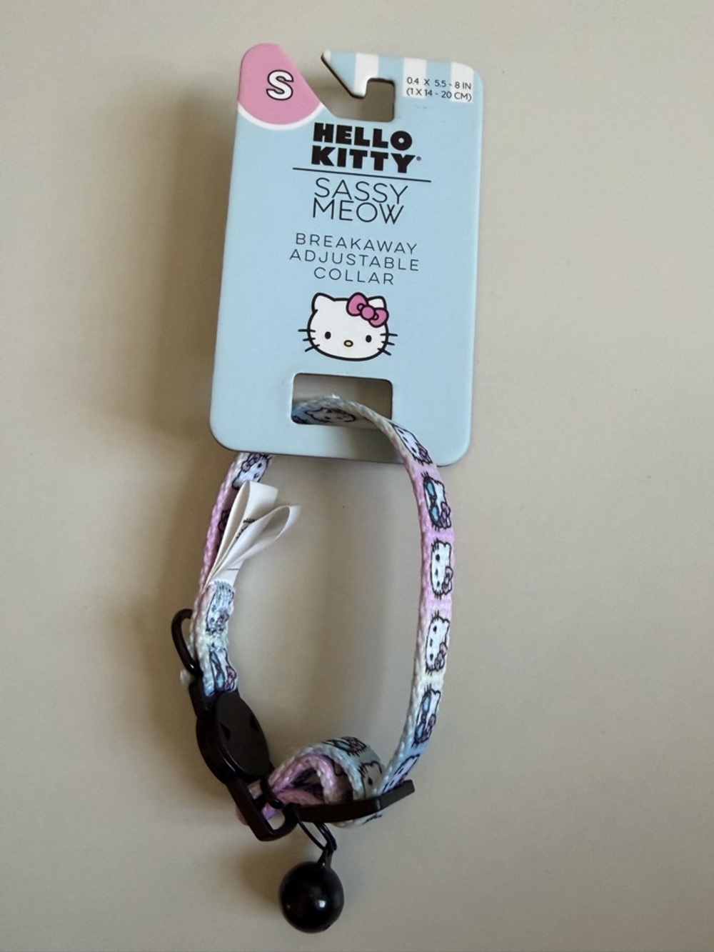 NWT Hello Kitty Pink Meow Adjustable Breakaway Collar with Bell